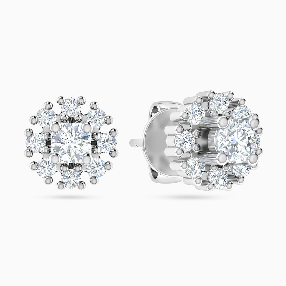 Round Shaped Diamond Stud Earrings in 18K Gold Round Shaped Diamond Stud Earrings in 18K Gold