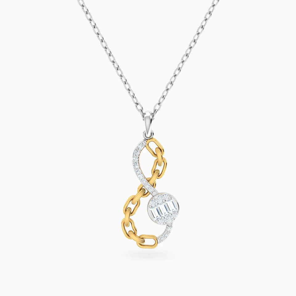 Infinty & Chain Links Diamond Necklace in 18K Gold Infinty & Chain Links Diamond Necklace in 18K Gold