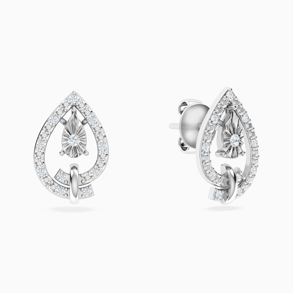 Teardrop Frame Diamond Stud Earrings in 18K Gold Teardrop Frame Diamond Stud Earrings in 18K Gold