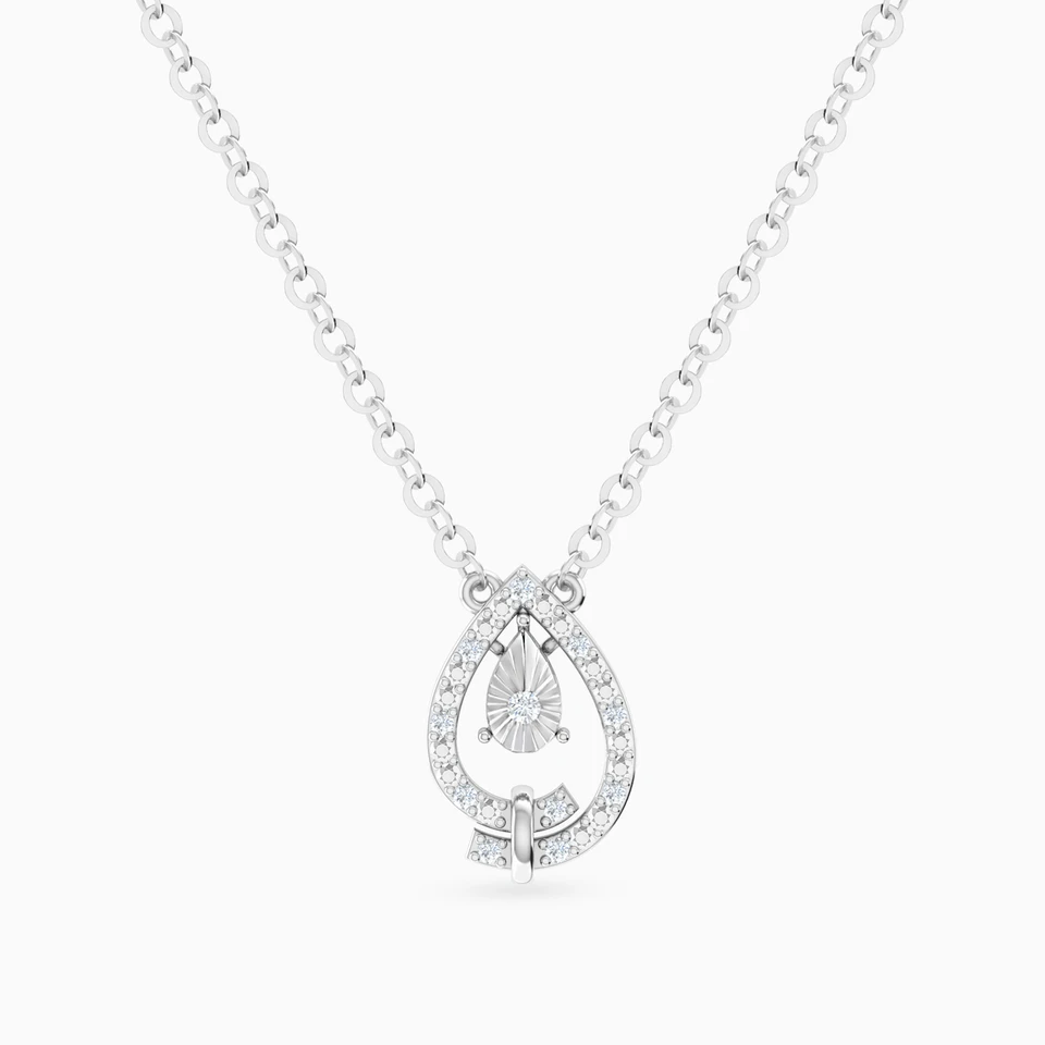 Teardrop Frame Diamond Necklace in 18K Gold Teardrop Frame Diamond Necklace in 18K Gold