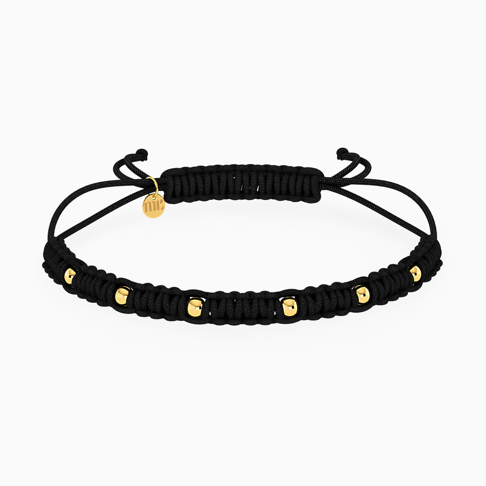Cord Bracelet With Gold Beads in 14K Gold Cord Bracelet With Gold Beads in 14K Gold