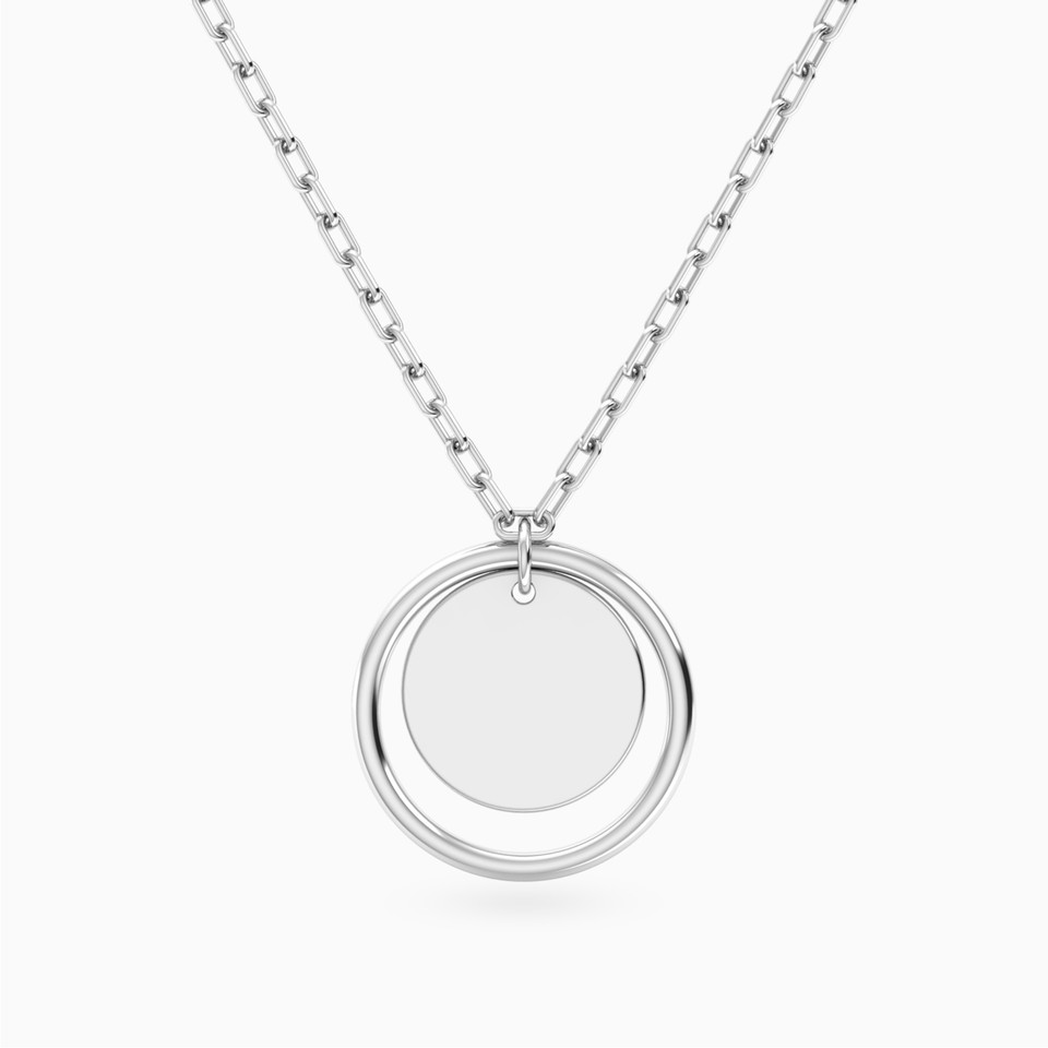 Circular Pendant Necklace in Silver Circular Pendant Necklace in Silver