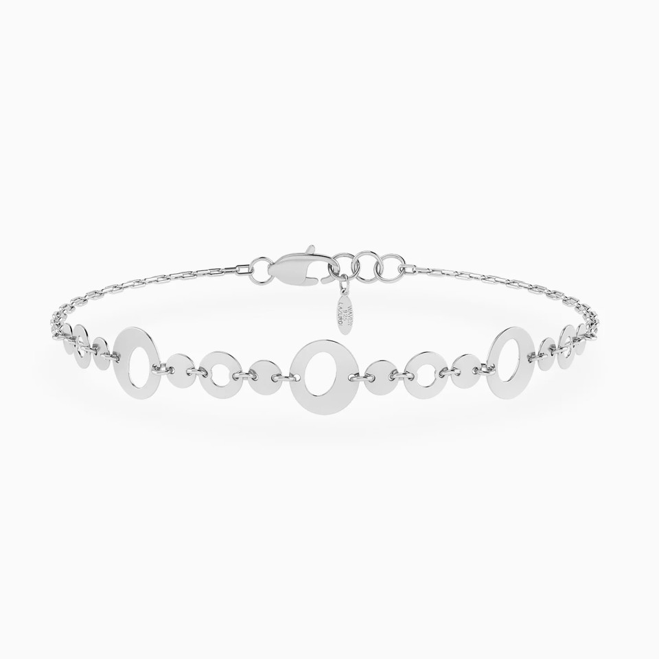 Round & Abstract Loops Chain Bracelet in Silver Round & Abstract Loops Chain Bracelet in Silver