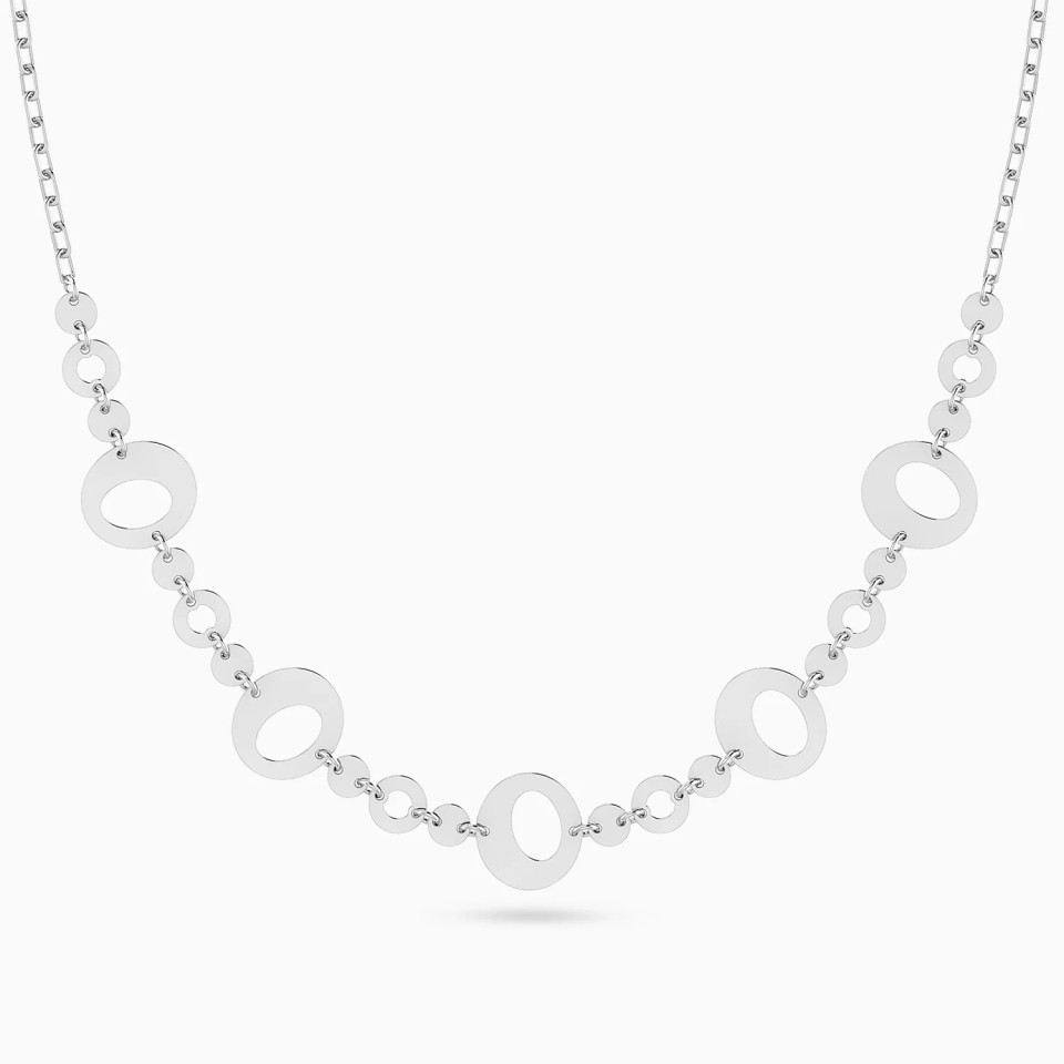 Round & Abstract Loops Necklace in Silver Round & Abstract Loops Necklace in Silver