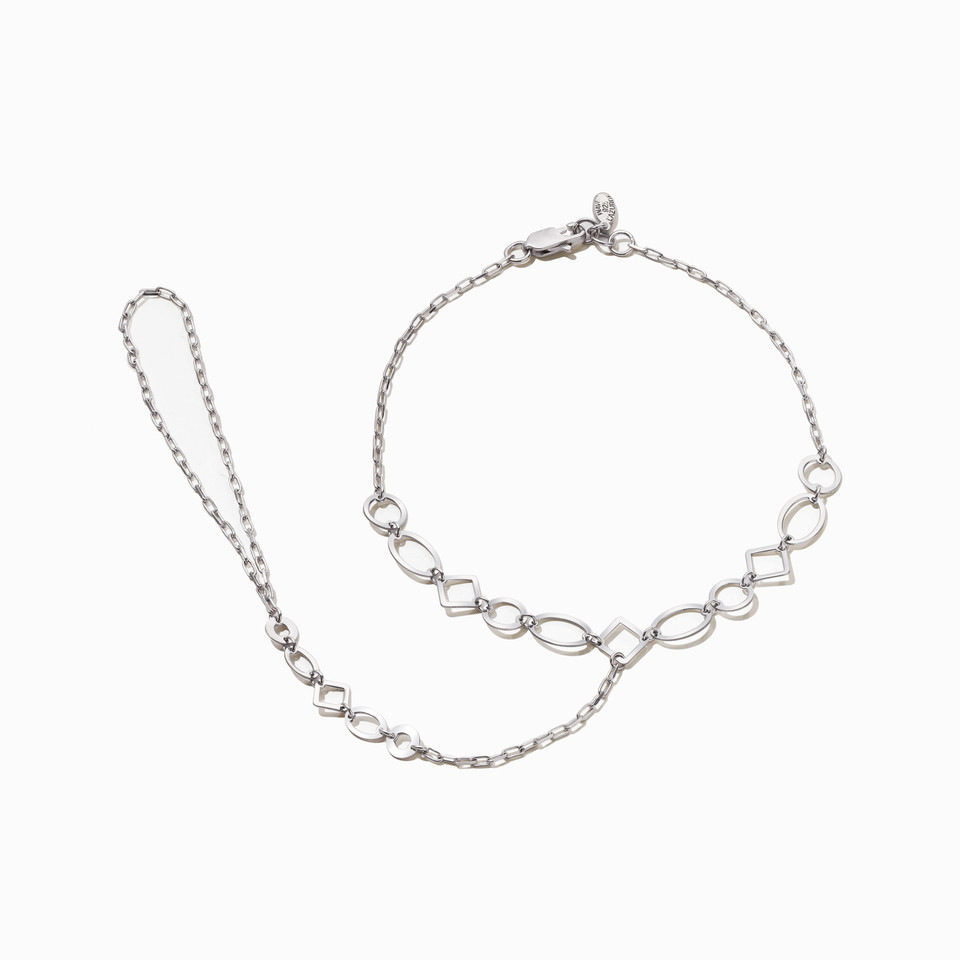 Geometric Loops Layered Chain Bracelet in Silver Geometric Loops Layered Chain Bracelet in Silver