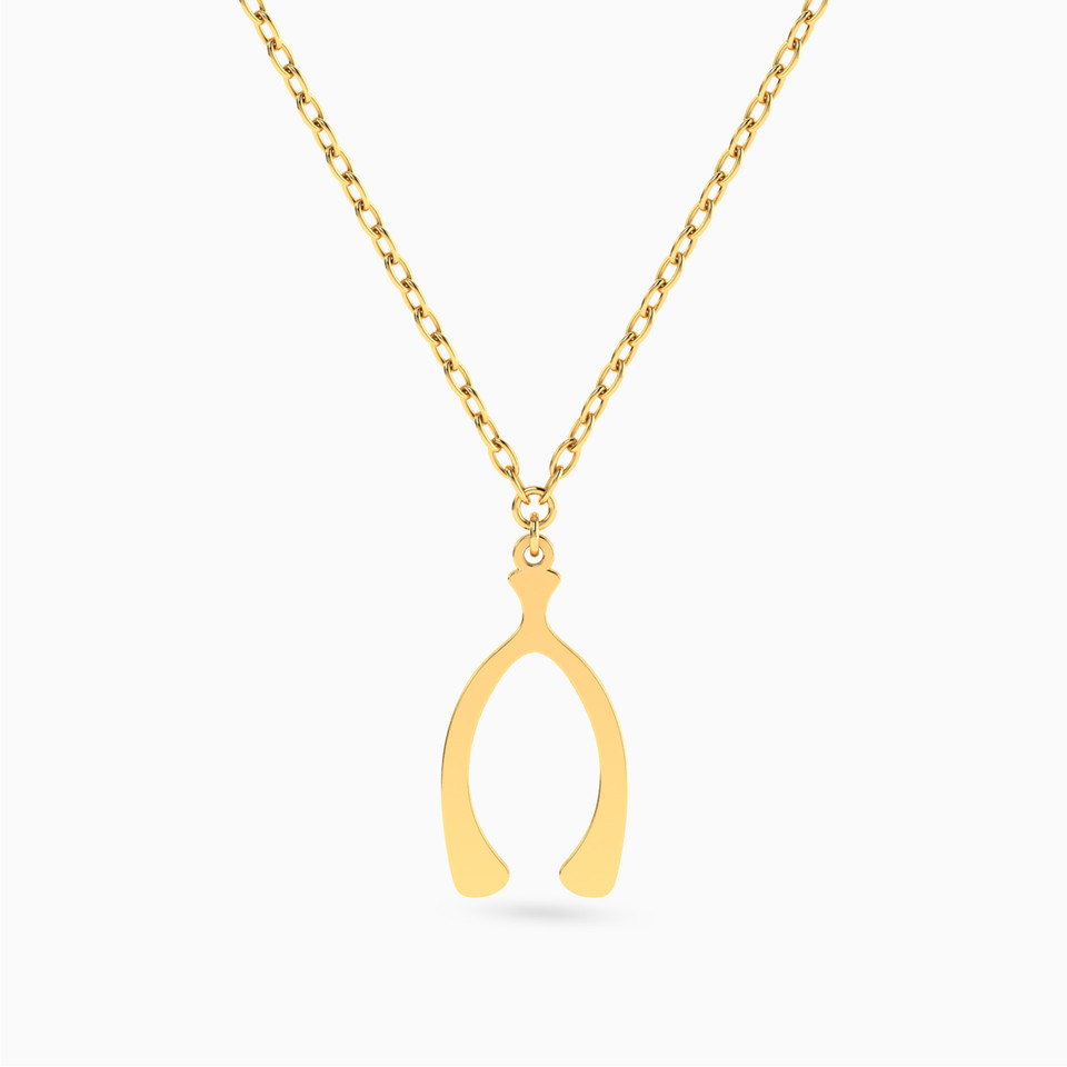 Wishbone Necklace in 14K Gold Wishbone Necklace in 14K Gold