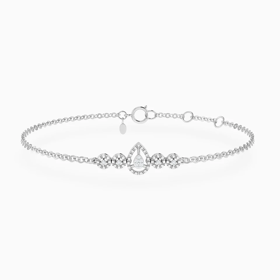 Teardrop & Round Cluster Diamond Chain Bracelet in 18K Gold Teardrop & Round Cluster Diamond Chain Bracelet in 18K Gold