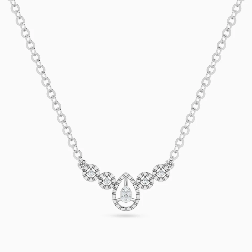 Teardrop & Round Cluster Diamond Necklace in 18K Gold Teardrop & Round Cluster Diamond Necklace in 18K Gold