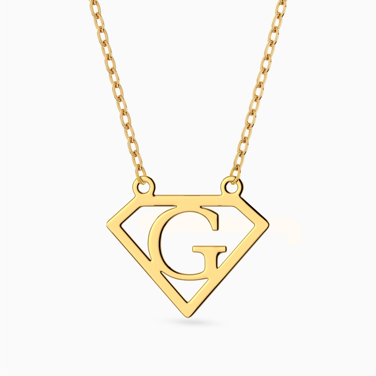 14K Gold G Pendant Necklace