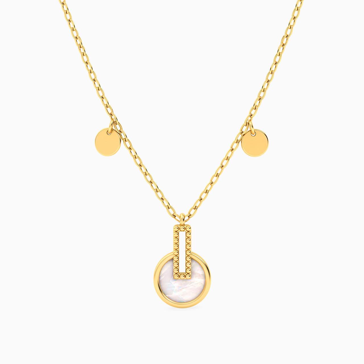 18K Gold Pearls Chain Necklace