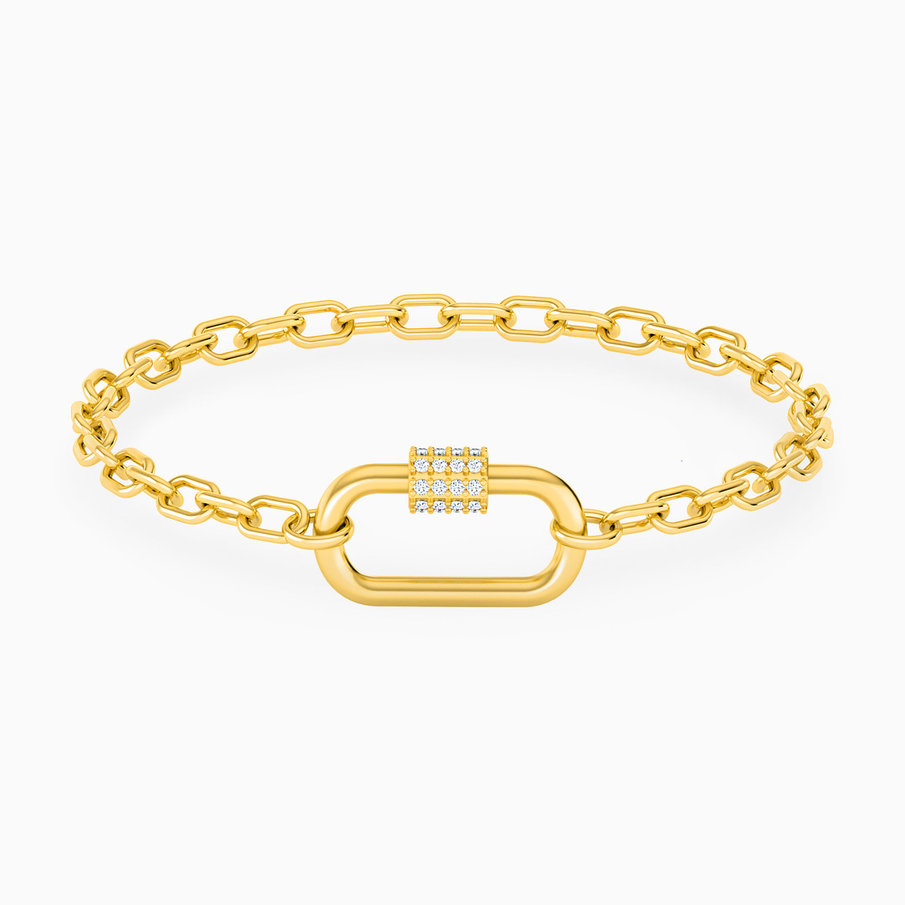 18K Gold Diamond Chain Bracelet