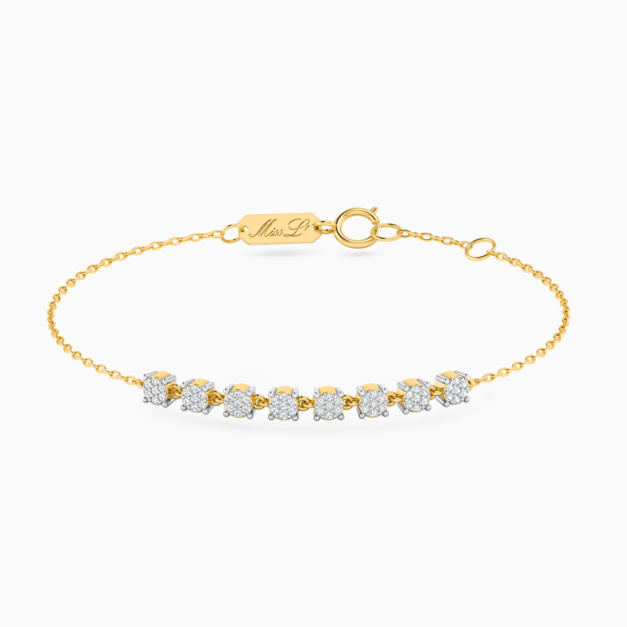 18K Gold Diamond Chain Bracelet