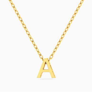 Letter A Necklace In 18K Gold - 111050300082421