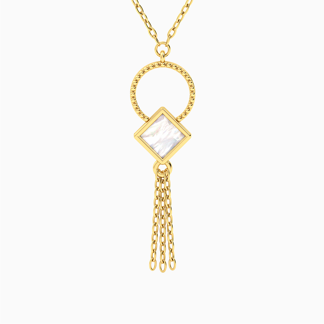 Multi-shaped Pearls Chain Necklace in 18K Gold