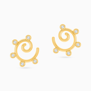 Spiral Diamonds Stud Earrings in 18K Gold - EM20-211