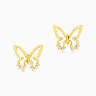 Butterfly Diamonds Stud Earrings in 18K Gold - EM20-225