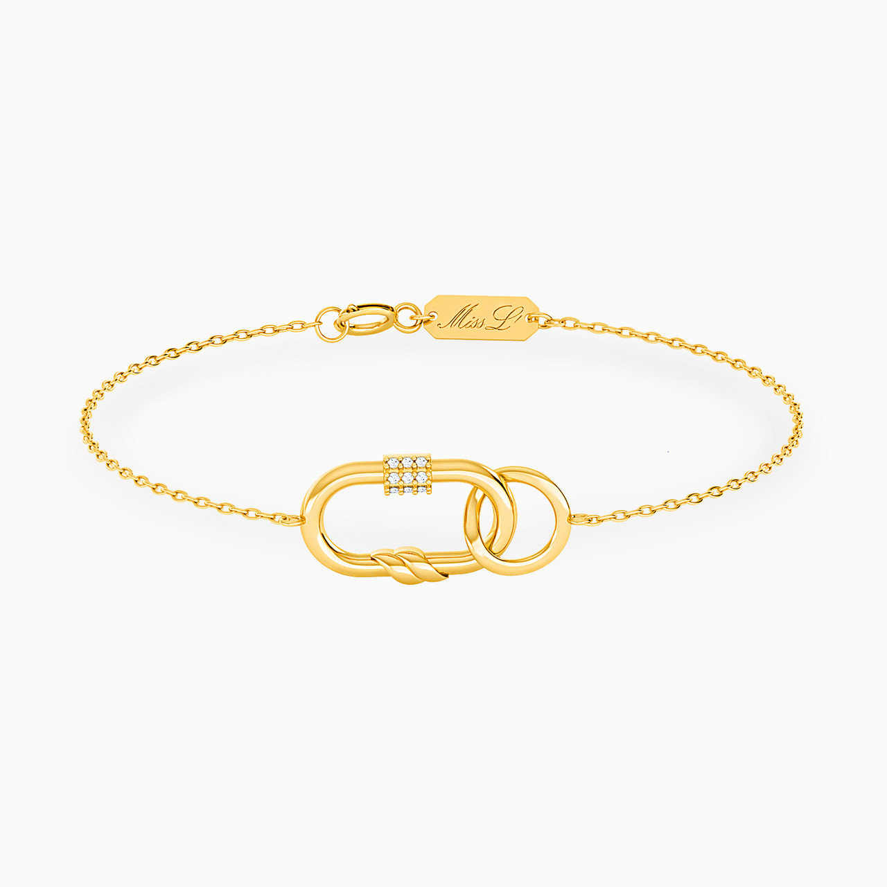 Links Diamonds Chain Bracelet in 18K Gold