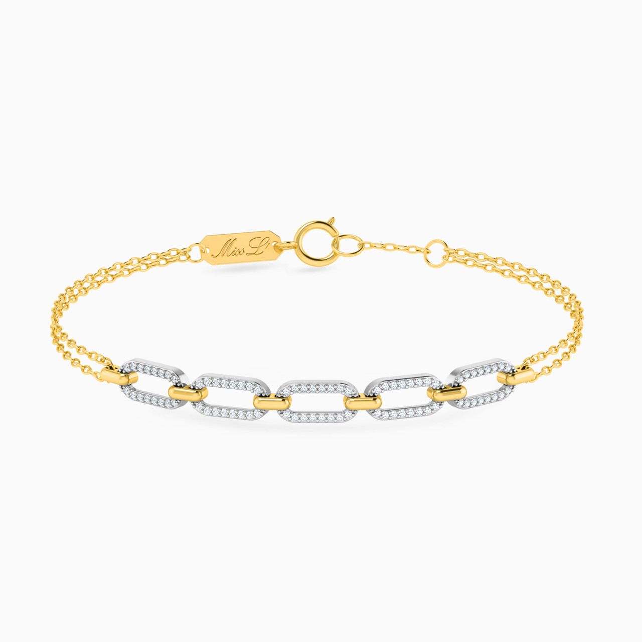 18K Gold Diamond Chain Bracelet