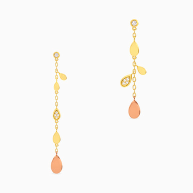 Pear Diamonds Drop Earrings in 18K Gold - EM20-247