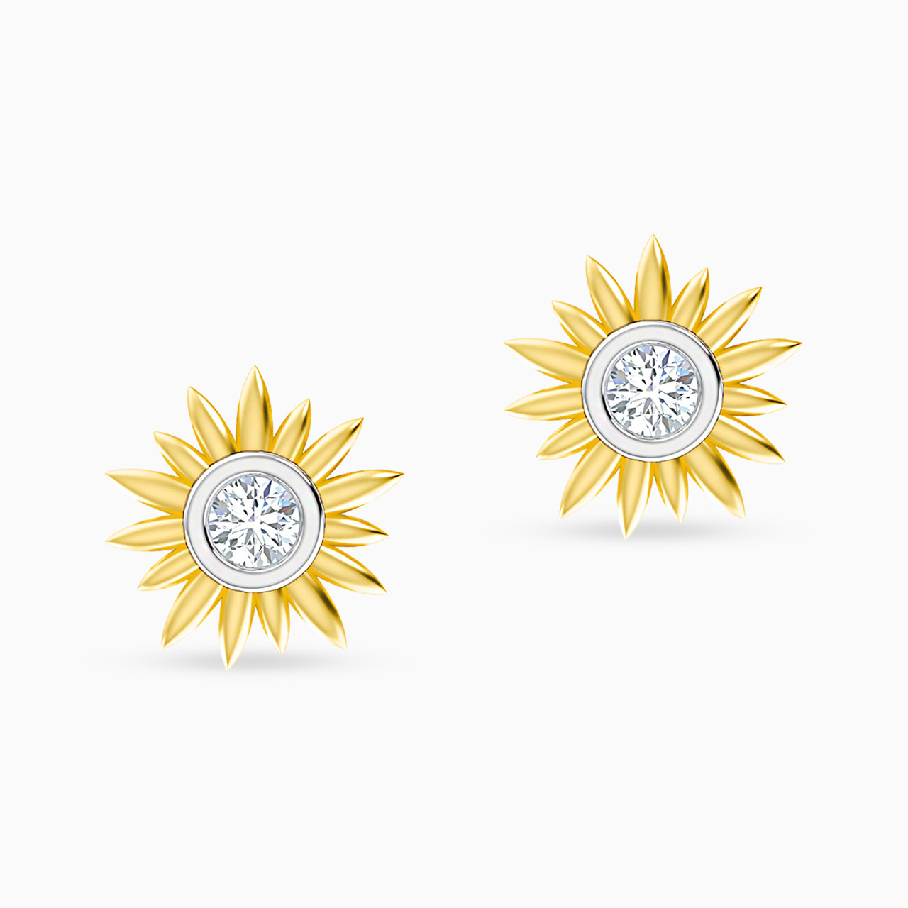 18K Gold Diamond Stud Earrings