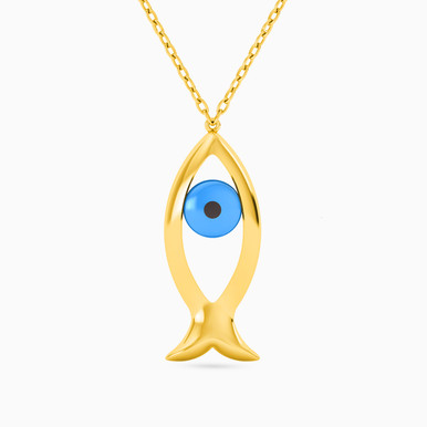 Evil Eye Colored Stones Necklace in 18K Gold - 112050300472451