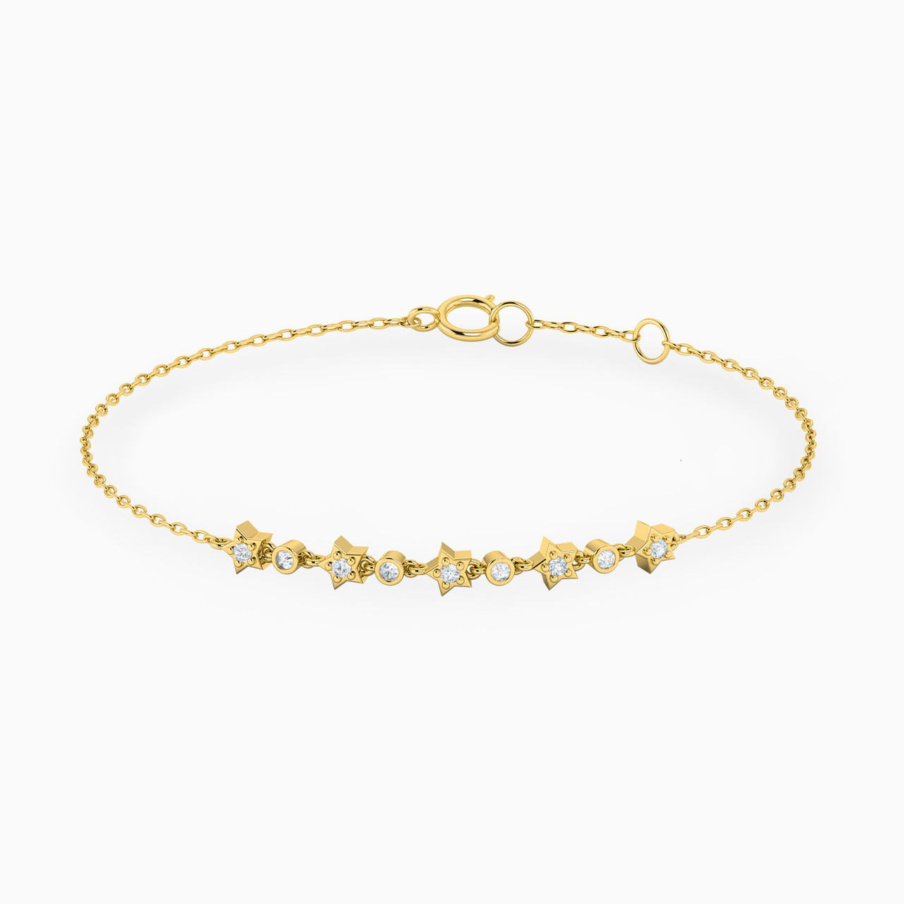 Star Diamonds Chain Bracelet in 18K Gold