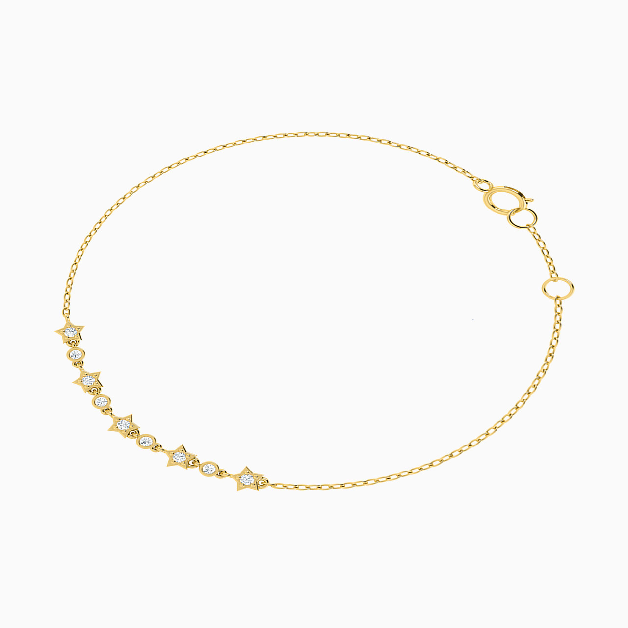 Star Diamonds Chain Bracelet in 18K Gold