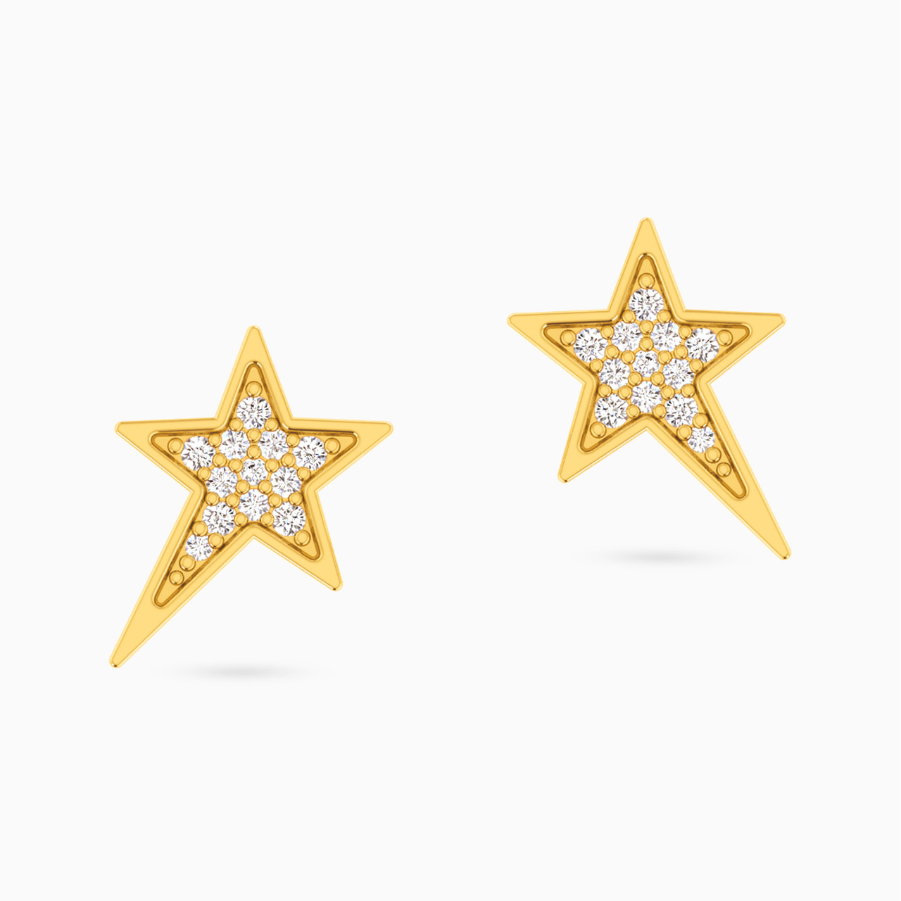 18K Gold Diamond Stud Earrings