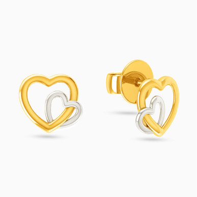 Heart Stud Earrings in 18K Gold - 21051110123