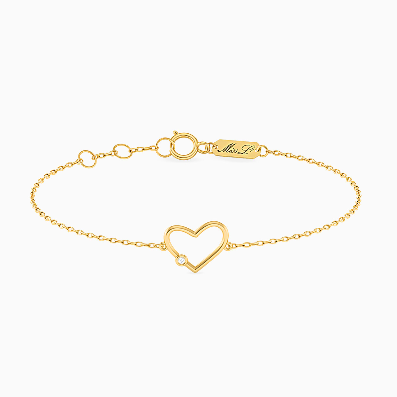 Heart Diamonds Chain Bracelet in 18K Gold