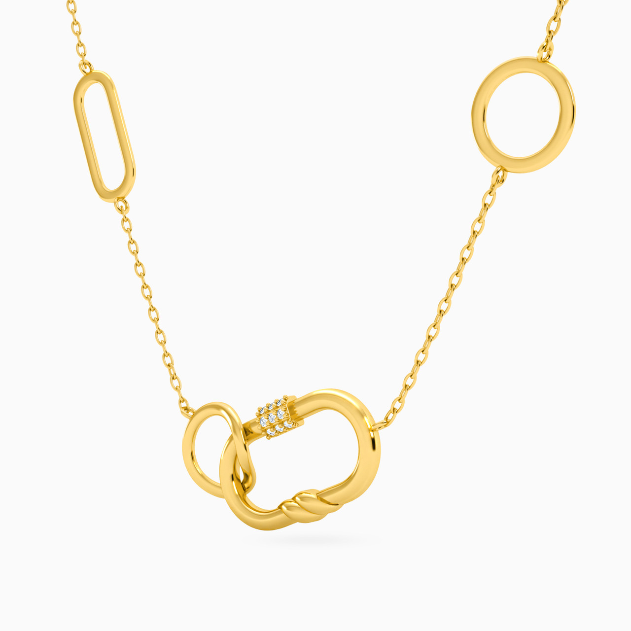 Links Diamonds Chain Necklace in 18K Gold