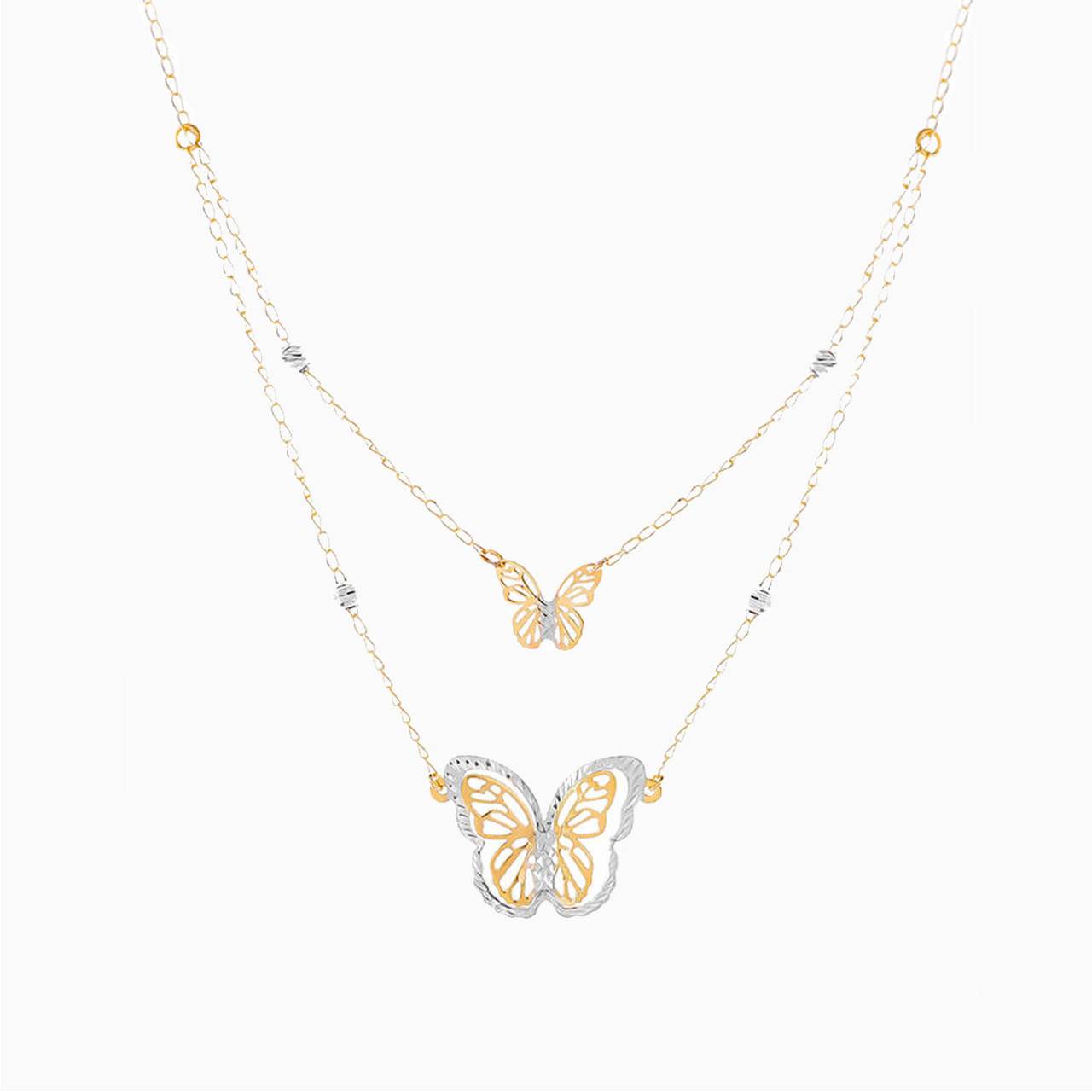 Butterfly Layered Necklace in 18K Gold