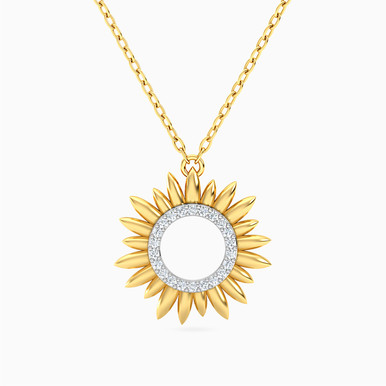 Sunflower Diamonds Necklace In 18K Gold - 141500300302451