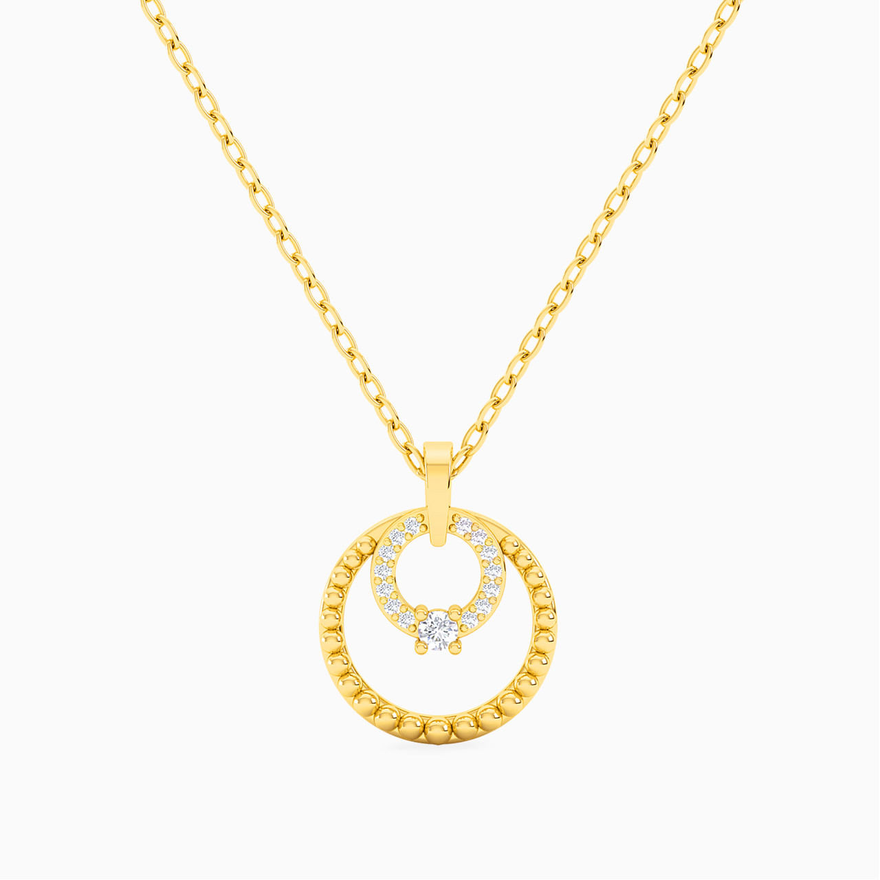 18K Gold Diamond Pendant Necklace