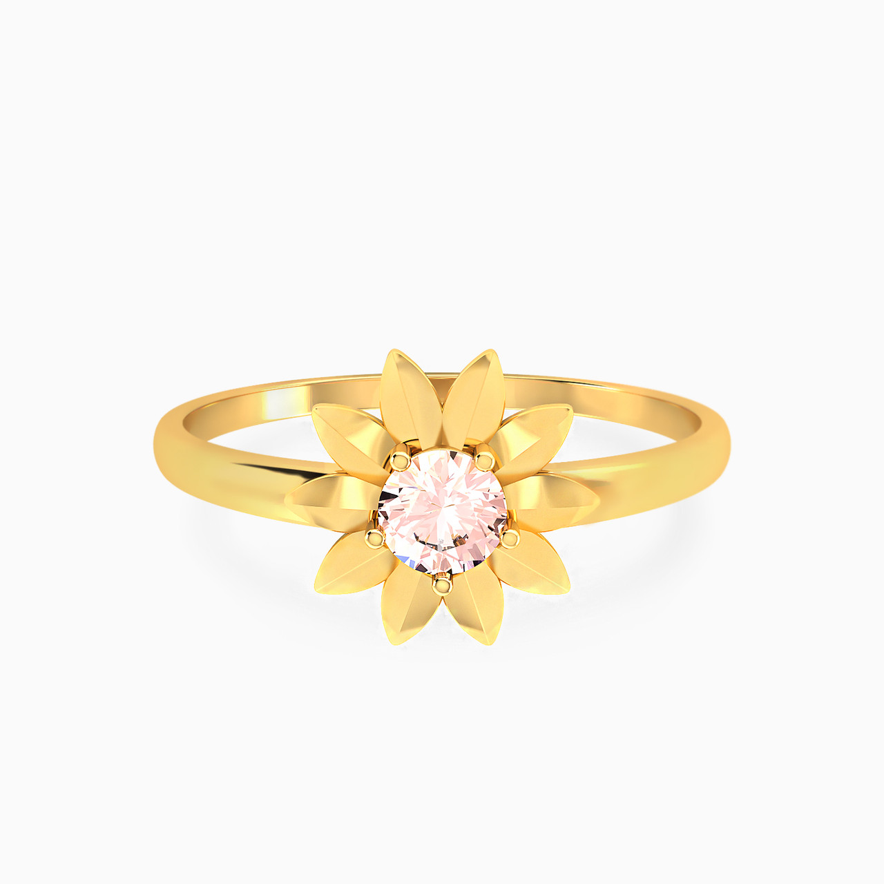 14K Gold Colored Stones Statement Ring