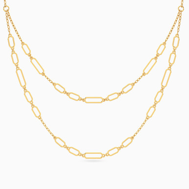 Links Layered Necklace in 18K Gold - 111051401722420 Links Layered Necklace in 18K Gold - 111051401722420