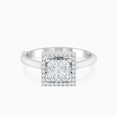 Square Diamond Ring in 18K Gold - 144100306971151