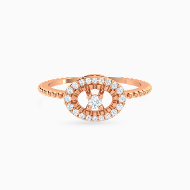 Oval Diamond Ring in 18K Gold - 144100302303141