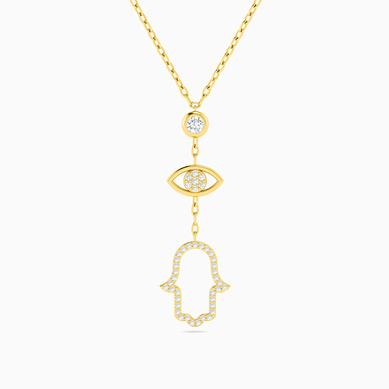 18K Gold Diamond Pendant Necklace