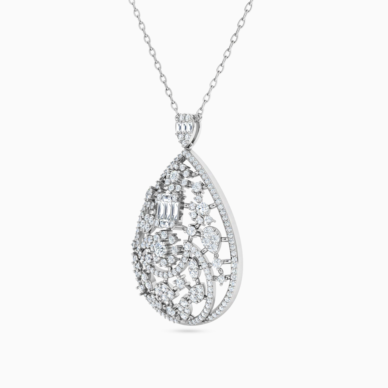 18K Gold Diamond Pendant Necklace