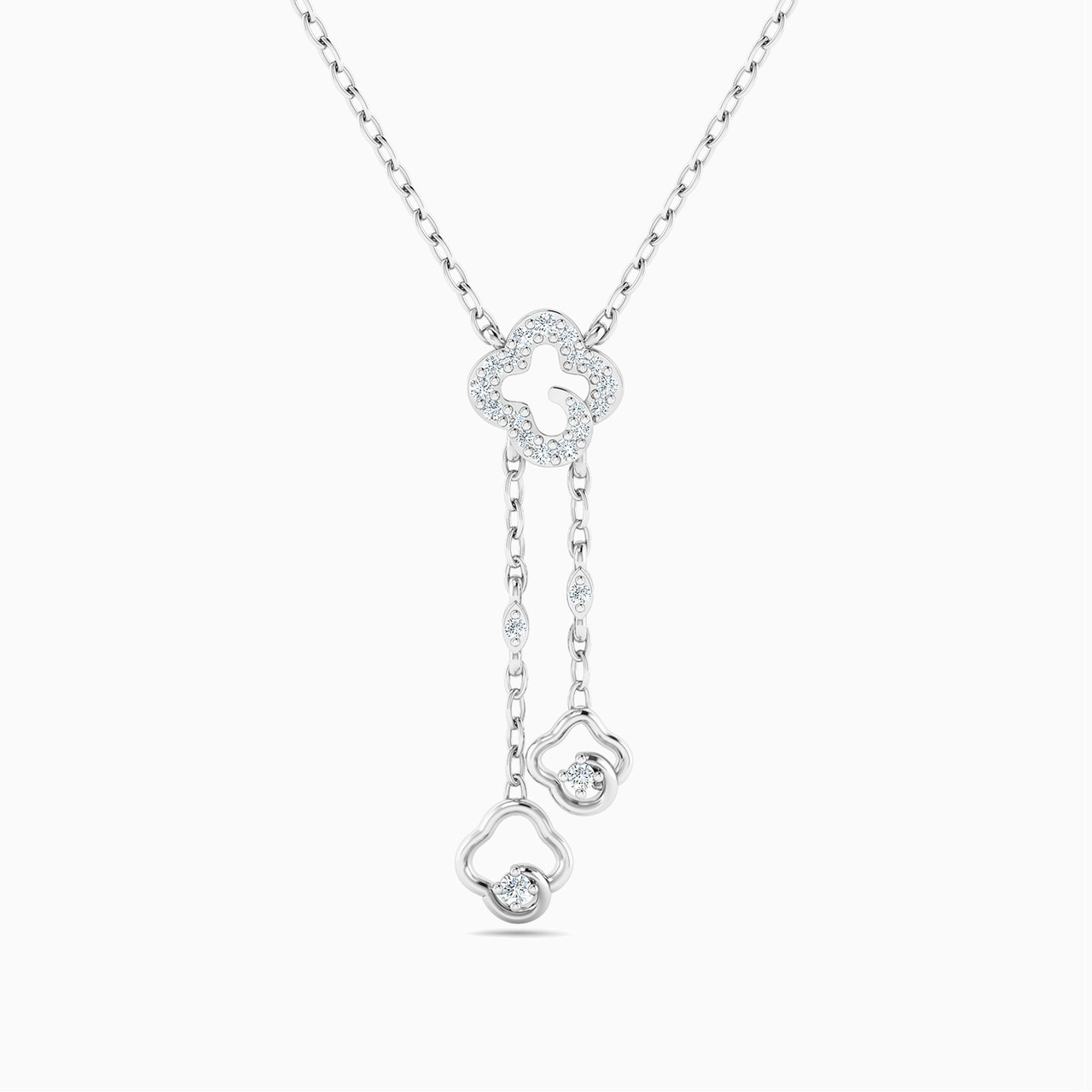 18K Gold Diamond Drop Pendant Necklace