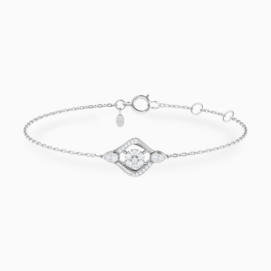 Flower Diamond Chain Bracelet in 18K Gold - BR30-354