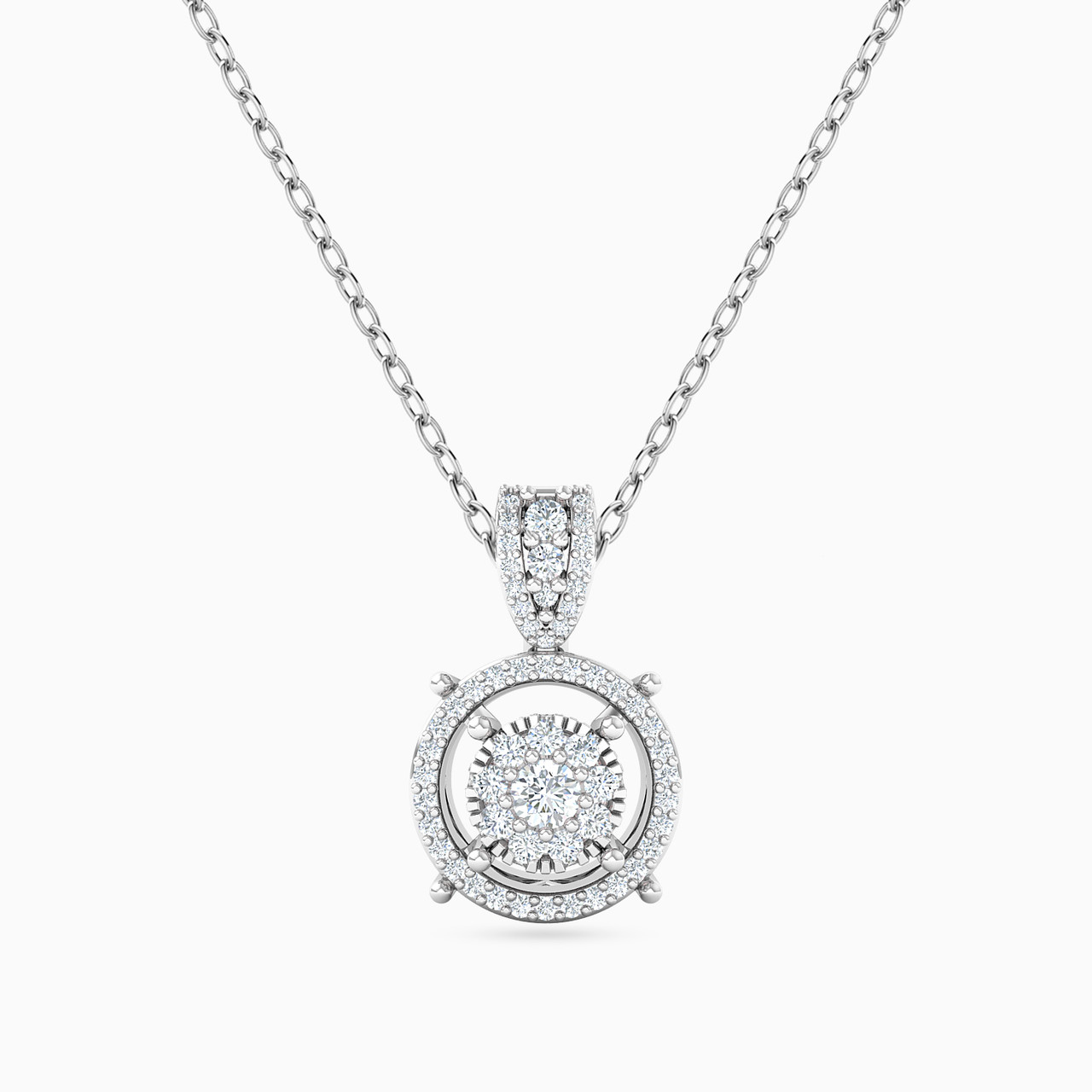 18K Gold Diamond Pendant Necklace