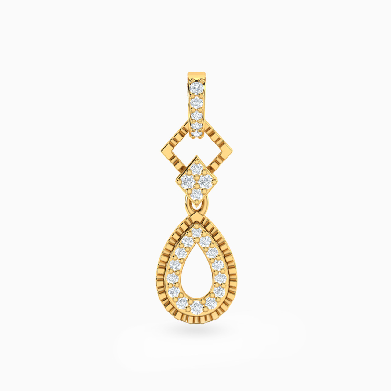 18K Gold Diamond Drop Pendant