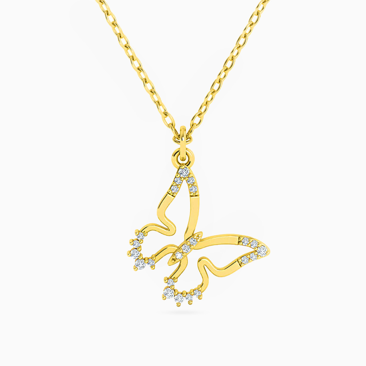 18K Gold Diamond Pendant Necklace