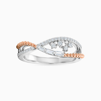 Crisscross Diamond Ring in 18K Gold - RG10-1170