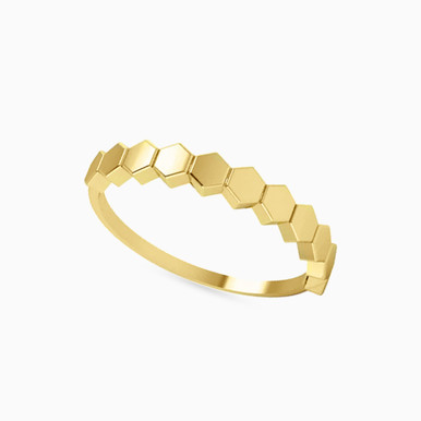 Hexagon Ring in 18K Gold - 21048110283