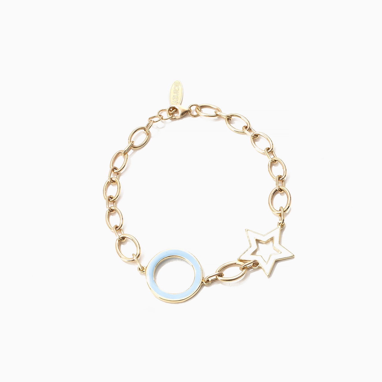 18K Gold Enamel Coated Chain Bracelet