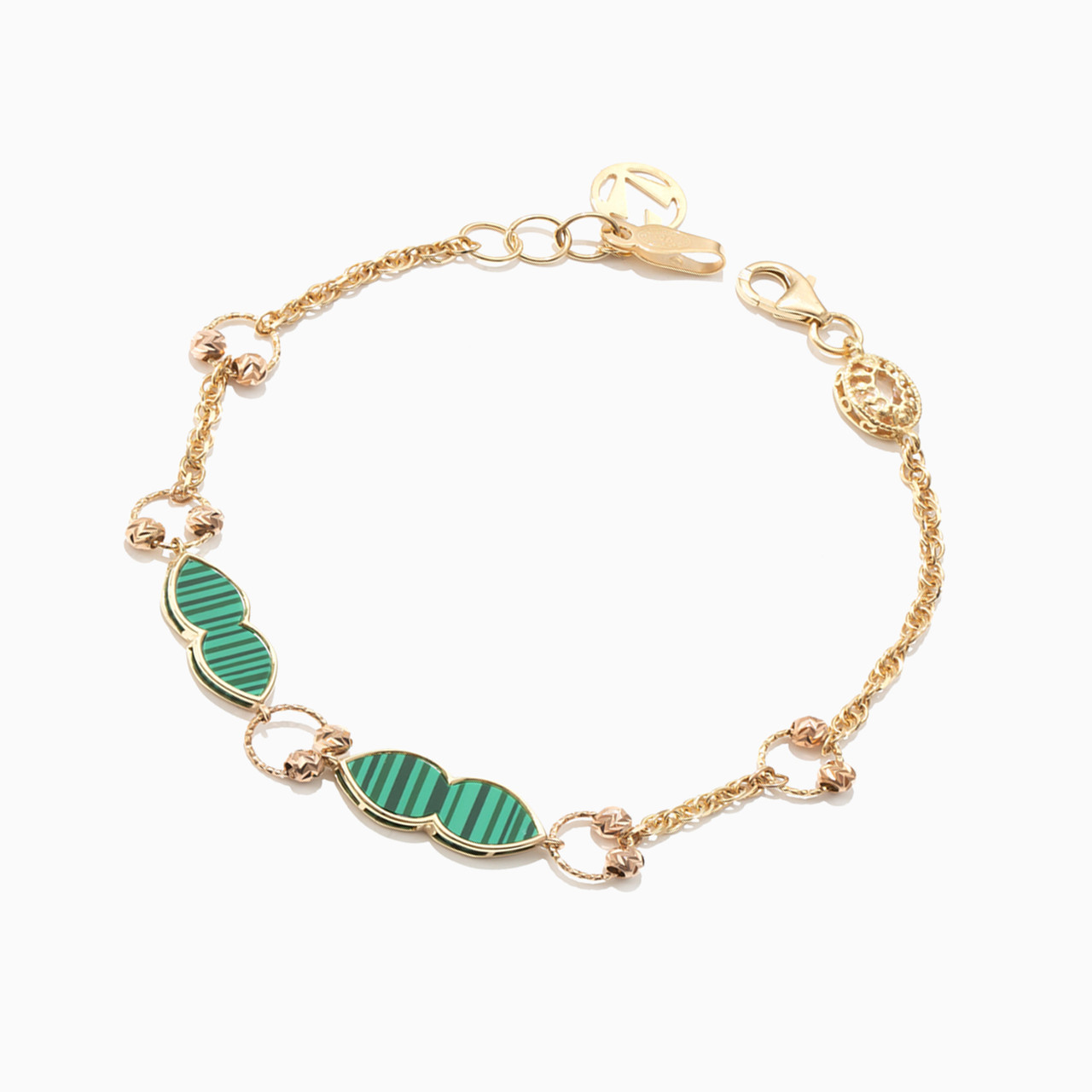 18K Gold Enamel Coated Chain Bracelet