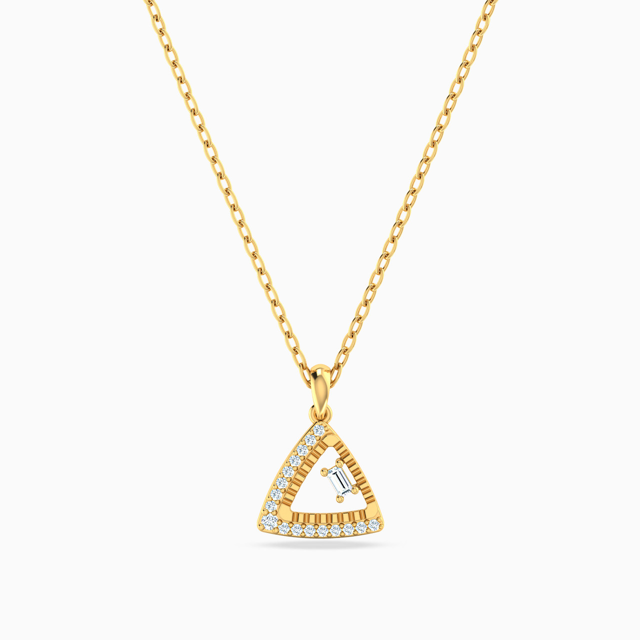 18K Gold Diamond Pendant Necklace